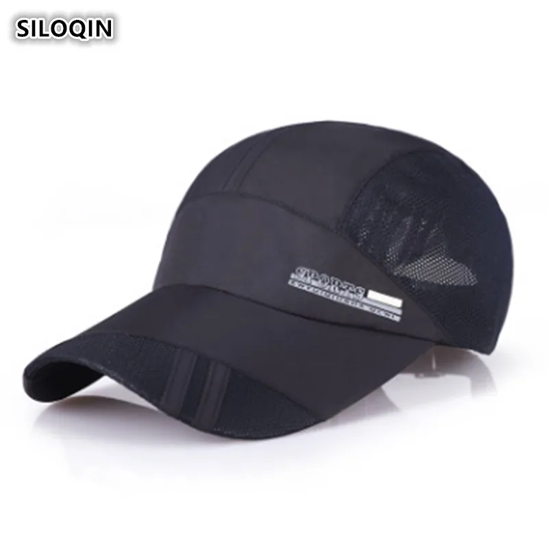 

SILOQIN New Style Summer Men's Quick-drying Baseball Cap Adjustable Leisure Motion Mesh Breathable Tongue Caps Snapback Cap
