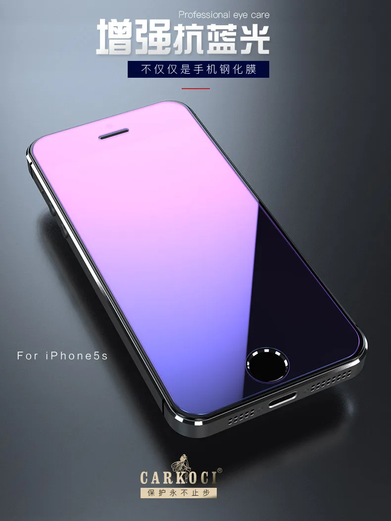 Carkoci Брендовое закаленное стекло для Apple iPhone 5S 5 SE 5C защита экрана 9H анти-синяя
