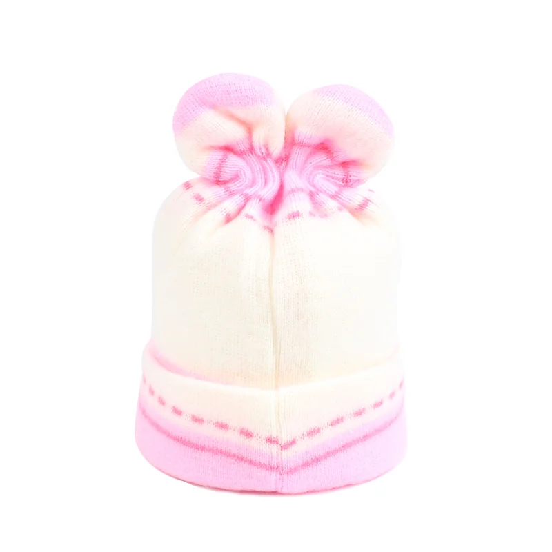 Cute Bear Hats For Newborn Baby Crochet Warm Winter Hat Cotton Soft Knitted Newborn Photography Props 0-3M Baby Girls Clothing  (4)