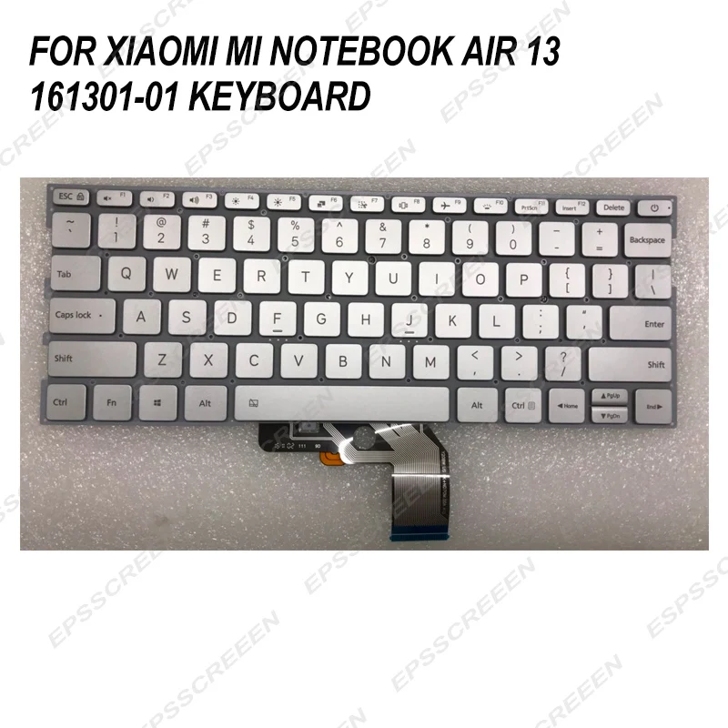 Новая замена для ноутбука Xiaomi Mi air 13 161301-01 US клавиатура mk10000005761 490.09u7/0d01 9Z. ND7BW с подсветкой серебро