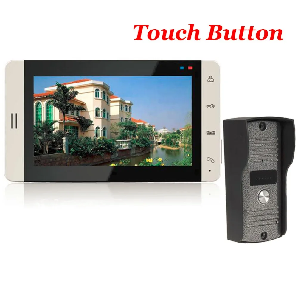 

7" TFT Touch Color Video Door Phone Doorbell Video Intercom Doorphone IR Camera Doorbell Kit for Apartment Security