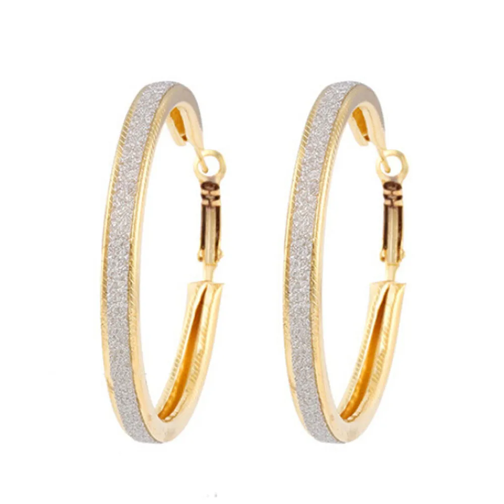 

Zerotime #5001 2019 Minimalist FASHION 1Pair Women Alloy Grind Arenaceous Annulus Earings hoop Jewelry simple hot Free Shipping