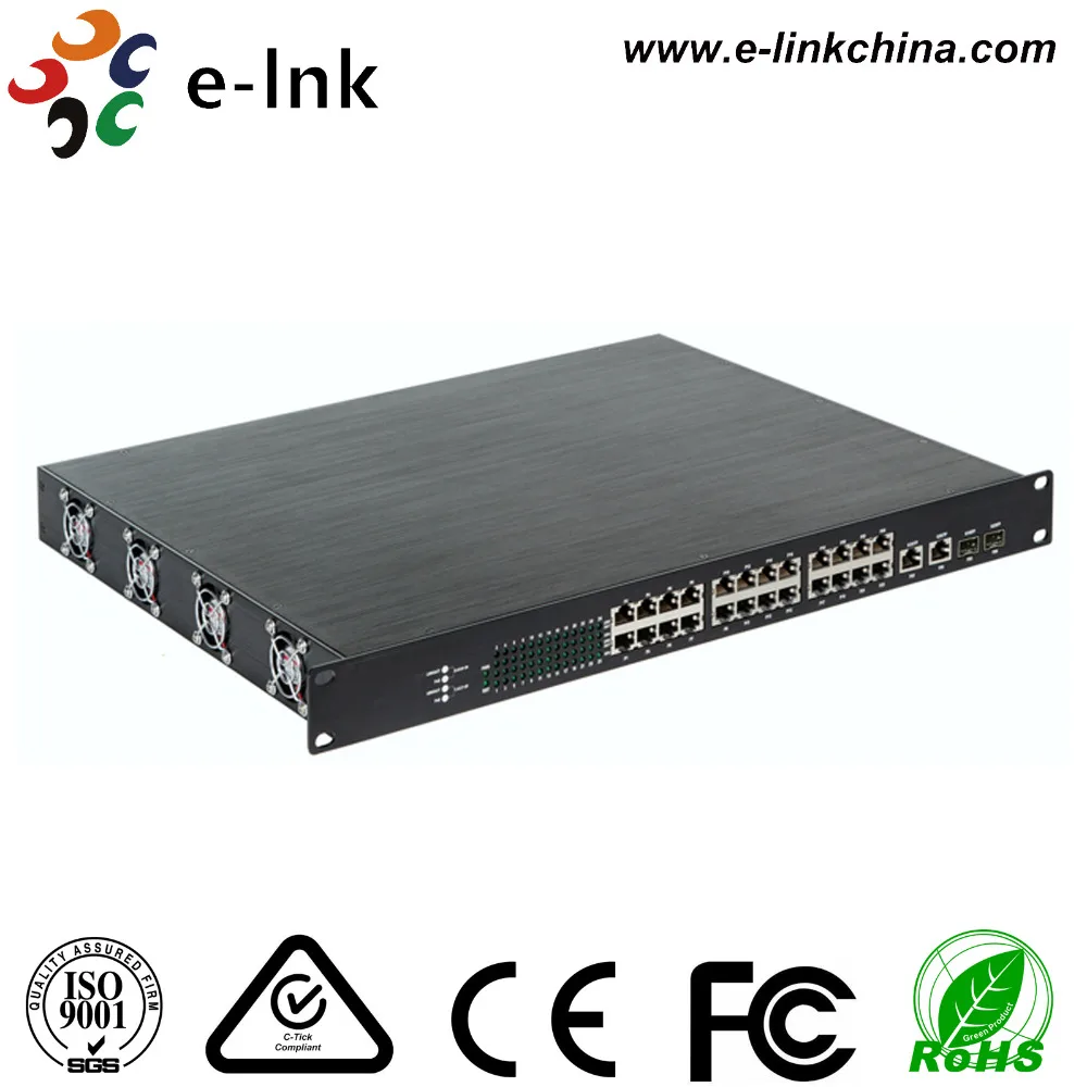 

Unmanaged 24-port 10/100Base-TX (PoE+) + 2-port 10/100/1000Base-T/SFP Combo Ethernet Switch