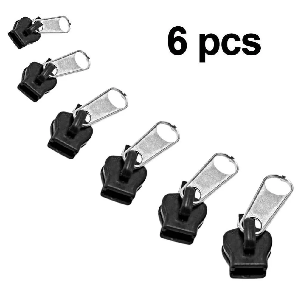 1pack(6pcs) Fix A Zipper 3 Different Size Zipper Puller Slider Plastic No Sewing Instant Zipper