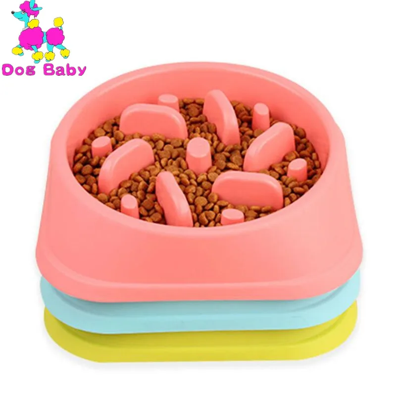 DOGBABY пластиковые миски для собак утолщенная миска здоровья розовый синий желтый