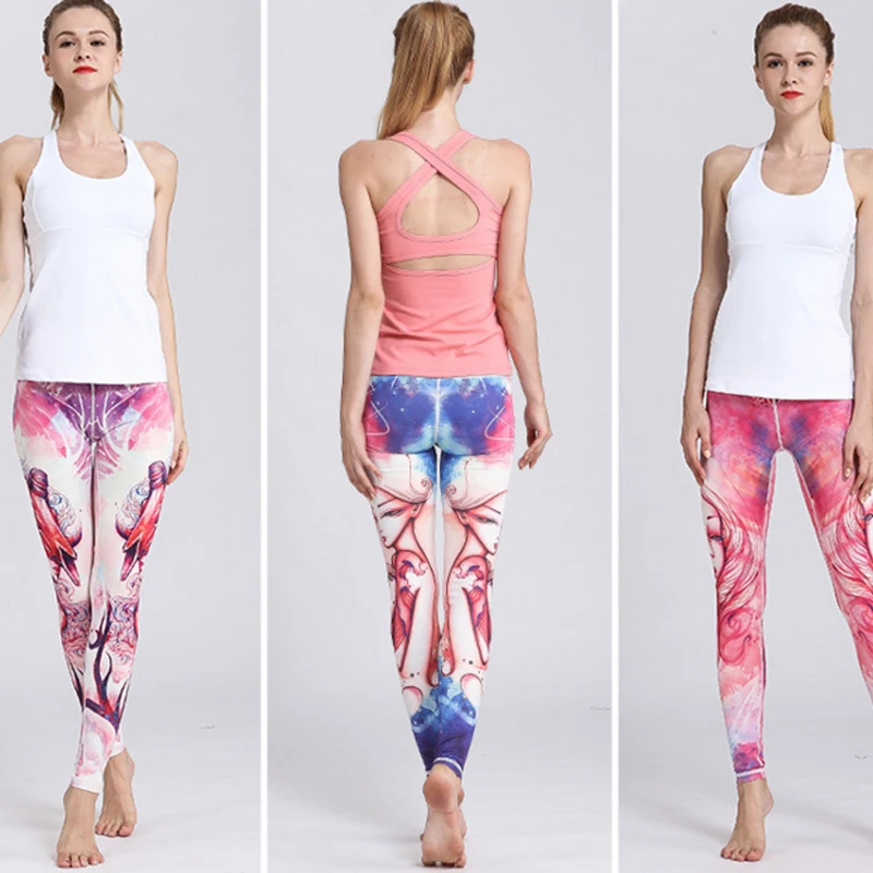 Игривый 2018 новых печатных yoga Штаны в Европа и США Спорт на открытом воздухе