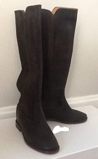 Sestito/Коллекция года; женские сапоги до колена наивысшего качества из натуральной кожи с круглым носком; женская повседневная обувь на низком каблуке; женские винтажные сапоги - Цвет: Черный