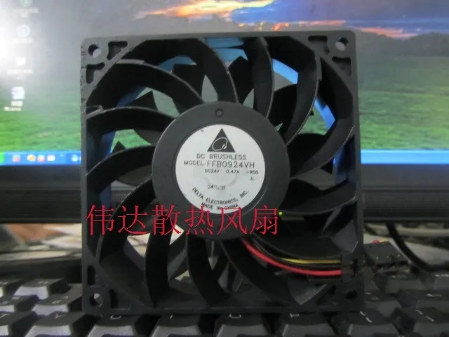 

Delta Electronics FFB0924VH R00 DC 24V 0.47A 90x90x25mm 3-wire Server Cooling Fan