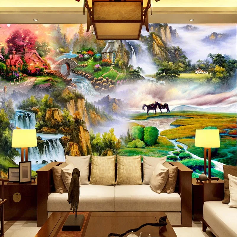 

Custom 3D larger wallpapers outstanding oil painting natural view beautiful wall decor home wall mural charming wall scenery