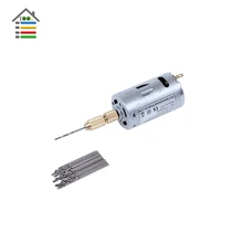 Mini Micro Small 12V Electric PCB Motor Drill Press Drilling with 0.8mm-1.5mm Twisit Drill Bits and Brace jaws Shasft