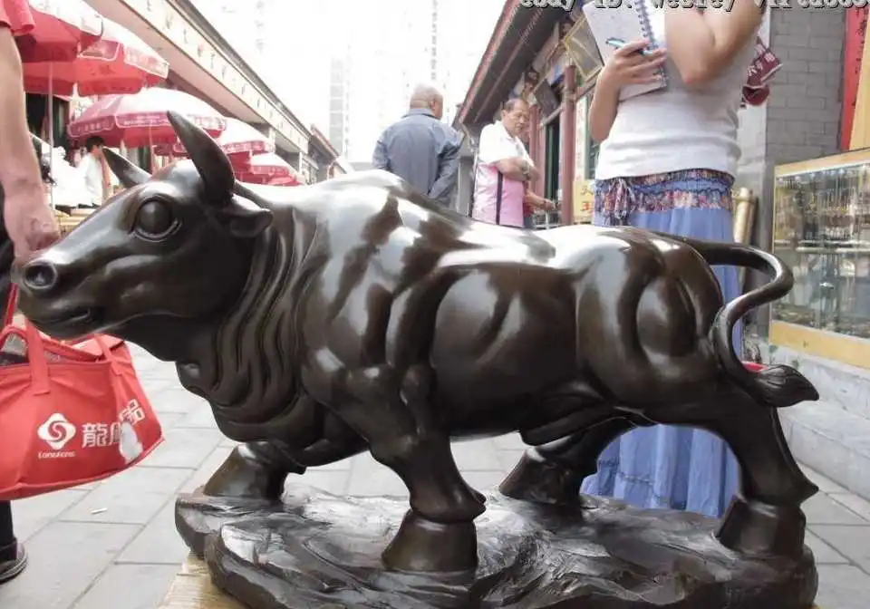 

Chinese Folk Classical Bronze Copper Feng Shui Lucky Cattle neat bull Ox Statue