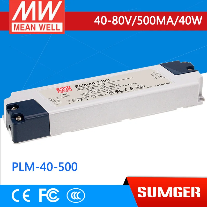 

Perfect MEAN WELL original PLM-40-500 80V 0.5A meanwell PLM-40 80V 40W Single Output LED Switching Power Supply