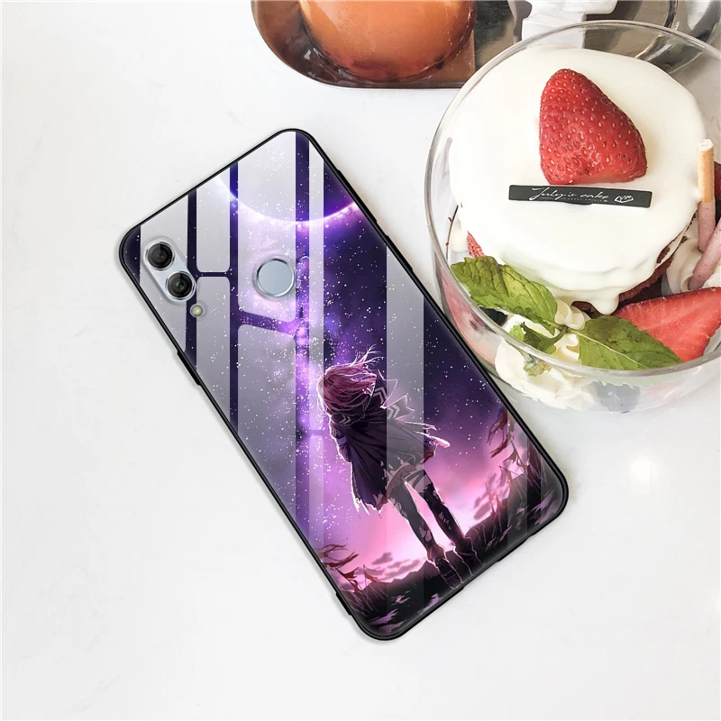 Чехол для Huawei Honor 10 Lite чехол с милым рисунком жесткий стеклянный накладка бампер