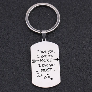 

Lover Couple Gifts Keychain Key Ring I Love You More Most Valentine`s Day Gift Jewelry Pendant Bag Charm For Boy & Girlfriend