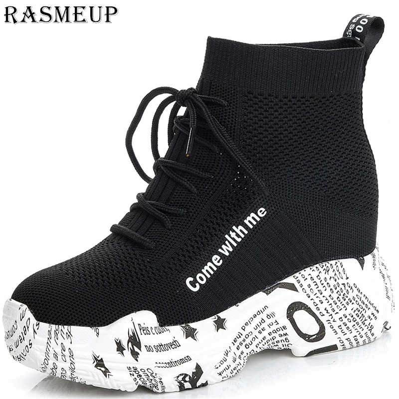 

RASMEUP Breathable Plaform Women's Socks Sneakers 2019 Street Style Increased Women Chunky Sneaker Woman Shoes Ladies Footwear