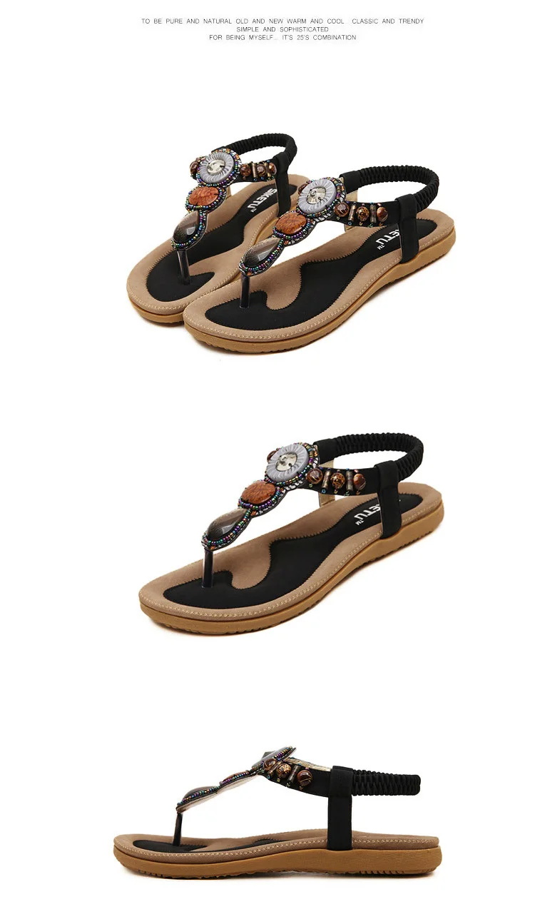 Free Shipping 2017 Women Sandals Bohemia Beads Summer Sandals New Fashion Flat Women Shoes Wild Casual Shoes DAT01 (12)