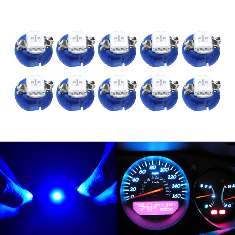 10x LED Instrument Panel Cluster Dash Light Lamp 12V-Ultra Green T5 B8.5D 1 SMD