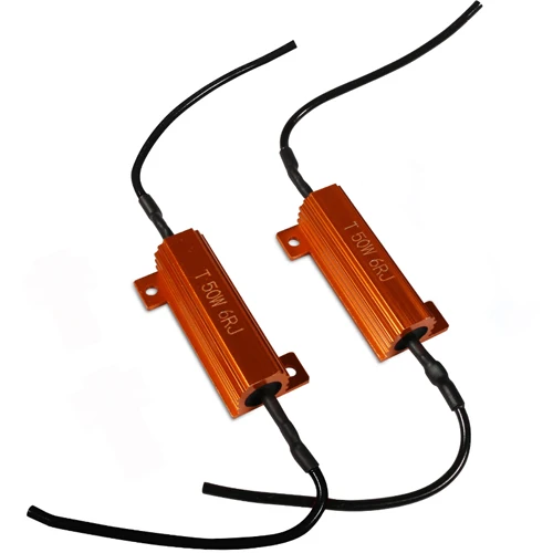 50W 6Ohm 2 шт. 50 Вт 6Ohm 8Ohm светодиодный декодер P21W PY21W T20 W21W светодиодный автомобильный светильник, нагрузочный резистор, кабель Caubus, подавитель ошибок, анти-мерцающий декодер - Цвет: 50W 6Ohm