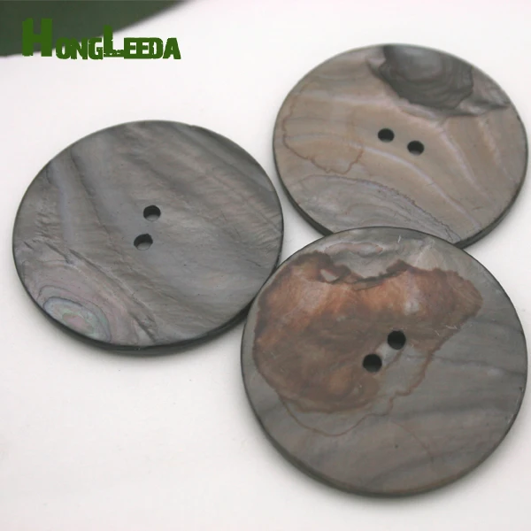 

Big Natural shell buttons 20pcs grey color 40mm 2-hole flat pearl of mother buttons 2 side polish free shipping SHELL002