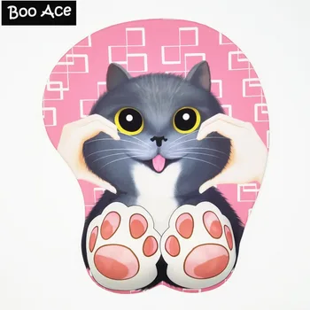 

Cute Cat Claw 3D Mouse Pad with Soft GEL Wrist Rest 10.2"x8.5" pink
