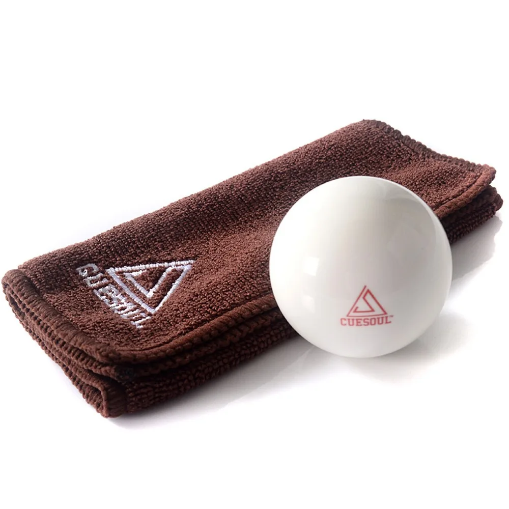 BC001 Cuesoul Pro Cup Resin 2 1/4 6oz Billiard Cue Ball, White Ball Pool Cue Ball,Cue Ball With Clean Towel