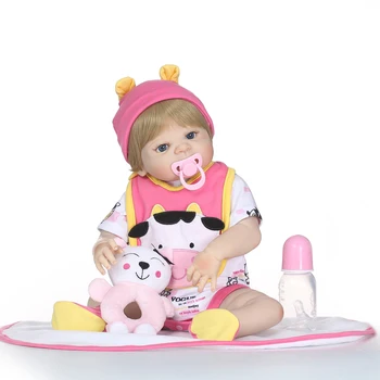 

55cm Full Silicone Body Reborn Baby Doll Toy For Girl Vinyl toddler toys doll Babies Alive Bebe Boneca Bathe Toy Birthday Gift
