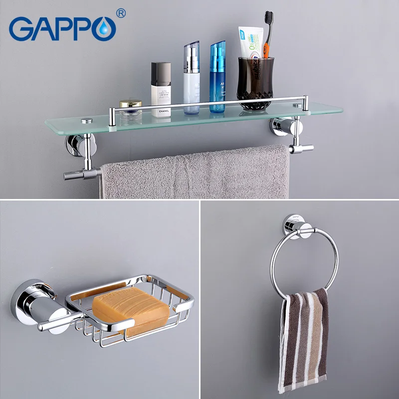 Kaufen Gappo Bad Zubehör Handtuch Bar Papier Halter Doppel Zahnbürste Halter Bad handtuch zurück Handtuch ring Badezimmer Sets