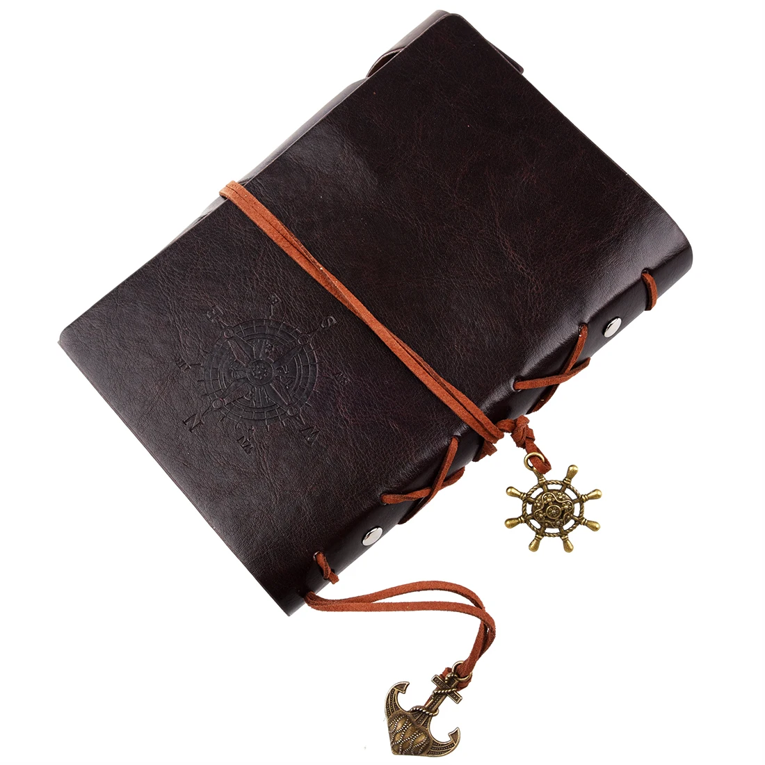 

Notebook diary journal book diaries blotter Notebooks Notepads 170 leaf leather book booklet retro travel dark brown L