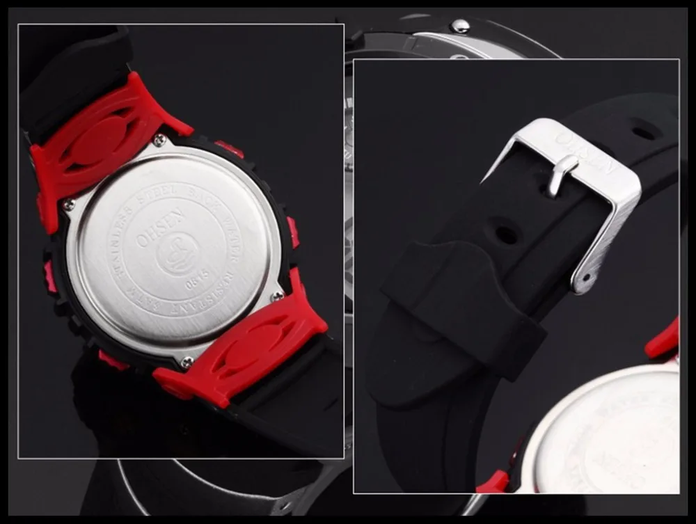 New Fashion Ohsen 0815 Quartz Kids Watches Boys Girl Xmas Gift Alarm Clock Sport Digital Watch LED Colorful Backlight Relojes (23)