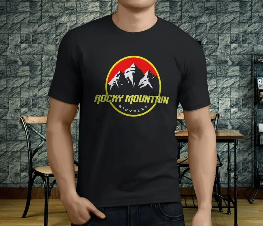 Новая популярная мужская Черная футболка с Рокки горным велосипедом S