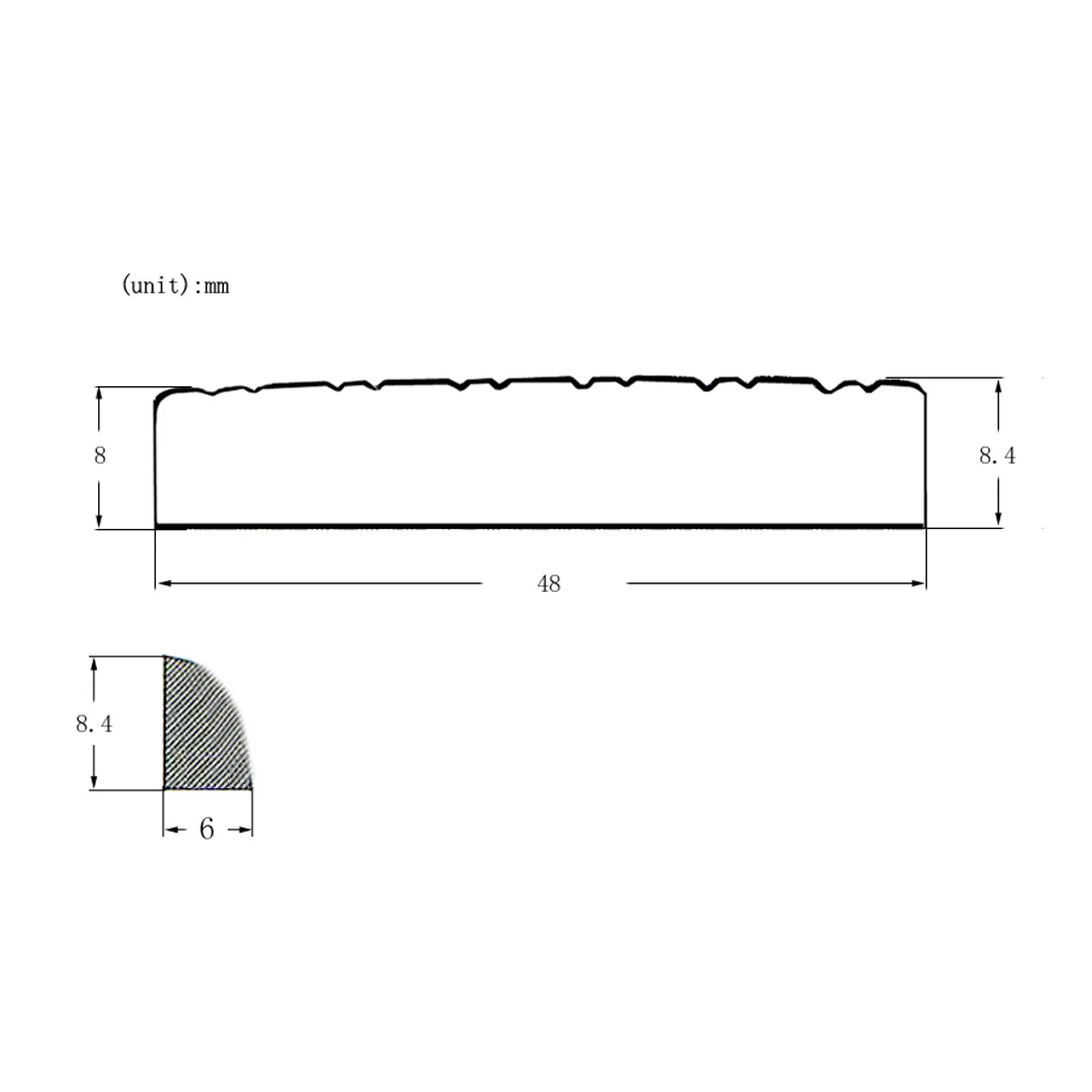 2 Pieces Slotted Guitar Nuts For 12 String Acoustic Guitar Bass Replacements 48 x 6 x 8-8.4mm 