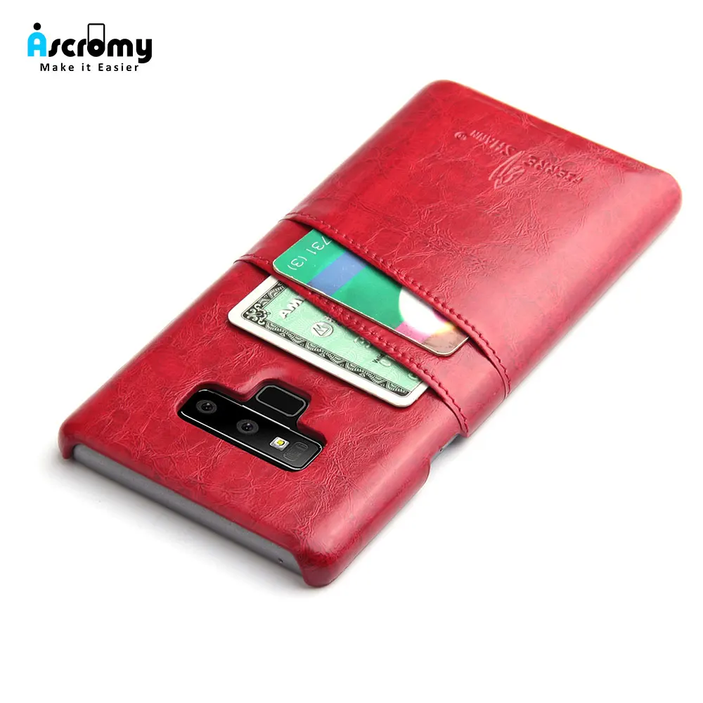 

Ascromy For Galaxy Note 9 Case PU Leather Credit Card Holder Wallet Phone Case for Samsung Note 8 S9 Plus S8 S7 edge Accessories