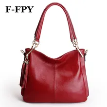 Женская Повседневная Сумка-тоут из натуральной кожи, женская сумка на плечо из натуральной воловьей кожи, женская сумка через плечо, дизайнерская сумка-мессенджер с кисточками