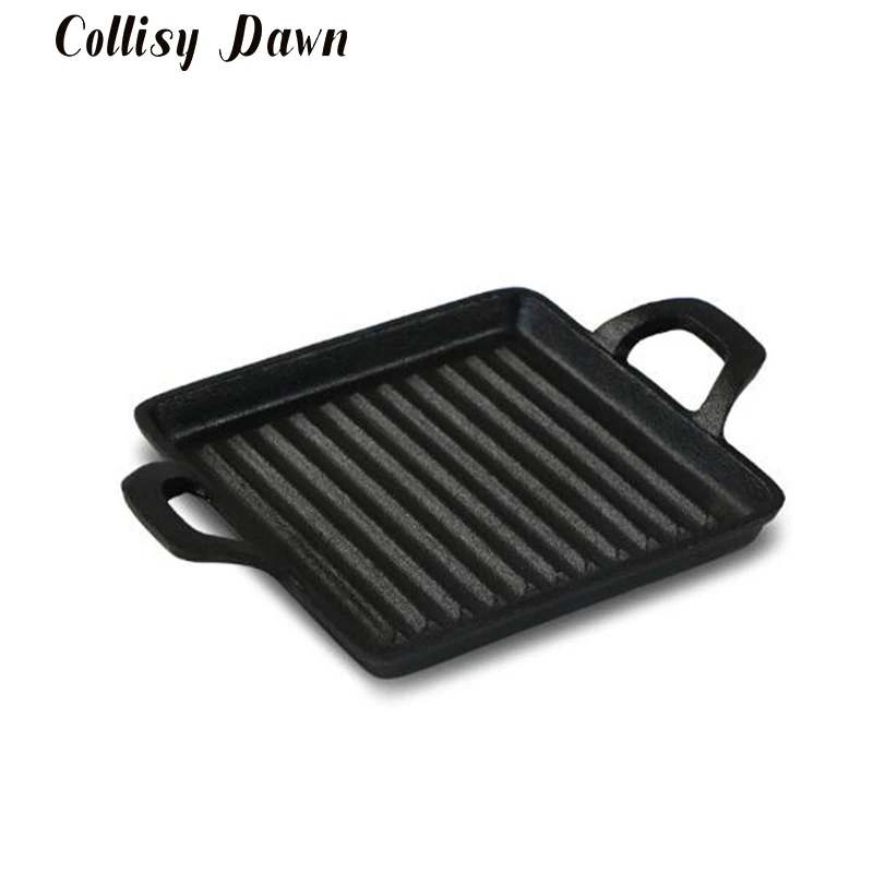 

14cm Cast Iron Mini Steak Frying Pan Universal Cooker Grill Steak Omelette None-stick Without Cover