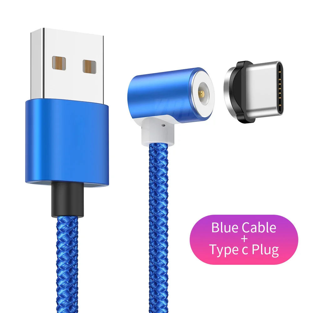 YBD Магнитный usb зарядный кабель для Xiaomi Redmi Note 7 Mi9 Micro USB C кабель USB провод для iPhone зарядное устройство samsung huawei Oneplus - Цвет: Blue Type C