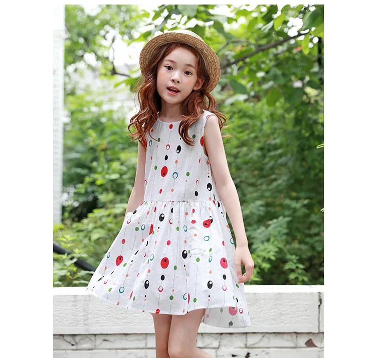 Dot 2019 Summer Teenage Girls Dresses Pockets A Line White Sleeveless Little Girls Dress Beach Holiday Dress Kids Clothing  4 5 6 7 8 9  10 11 12 13 14 15 16  Years teen  girl dress 2019 boutique dresses girls (2).jpg