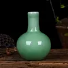 Chinese Vintage Jingdezhen Decorative Fine Porcelain Jade Vases High Temperature Green Glazed Ceramic Flower Vase Creative Gifts 6