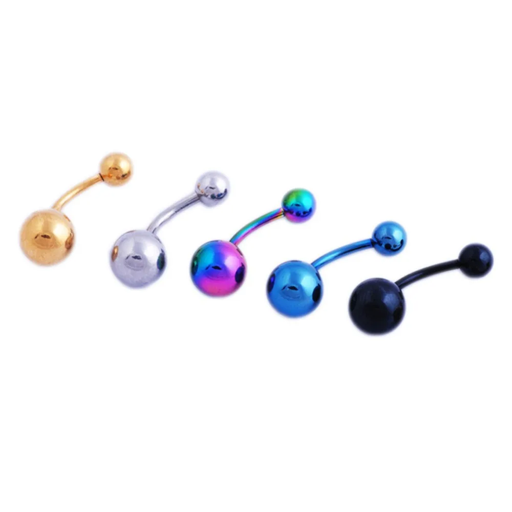 

Unisex Medical Titanium Steel Navel Bell Button Ring Charming Body Piercing Jewelry Color Gold Body-0265