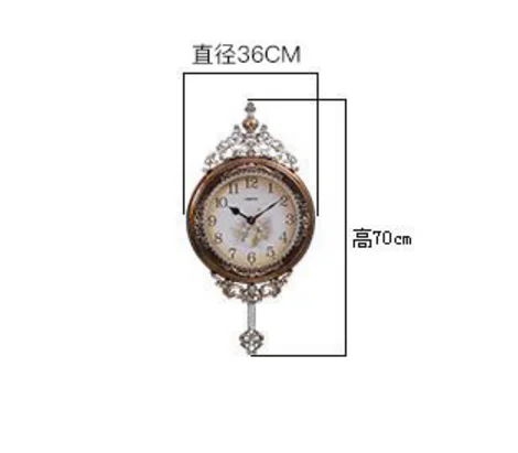 Vintage Wall Clock Living Room Pendant Mute Clock Retro Wall Pendulum Quartz Digital Clock Nostalgic Manual Mute Pendulum