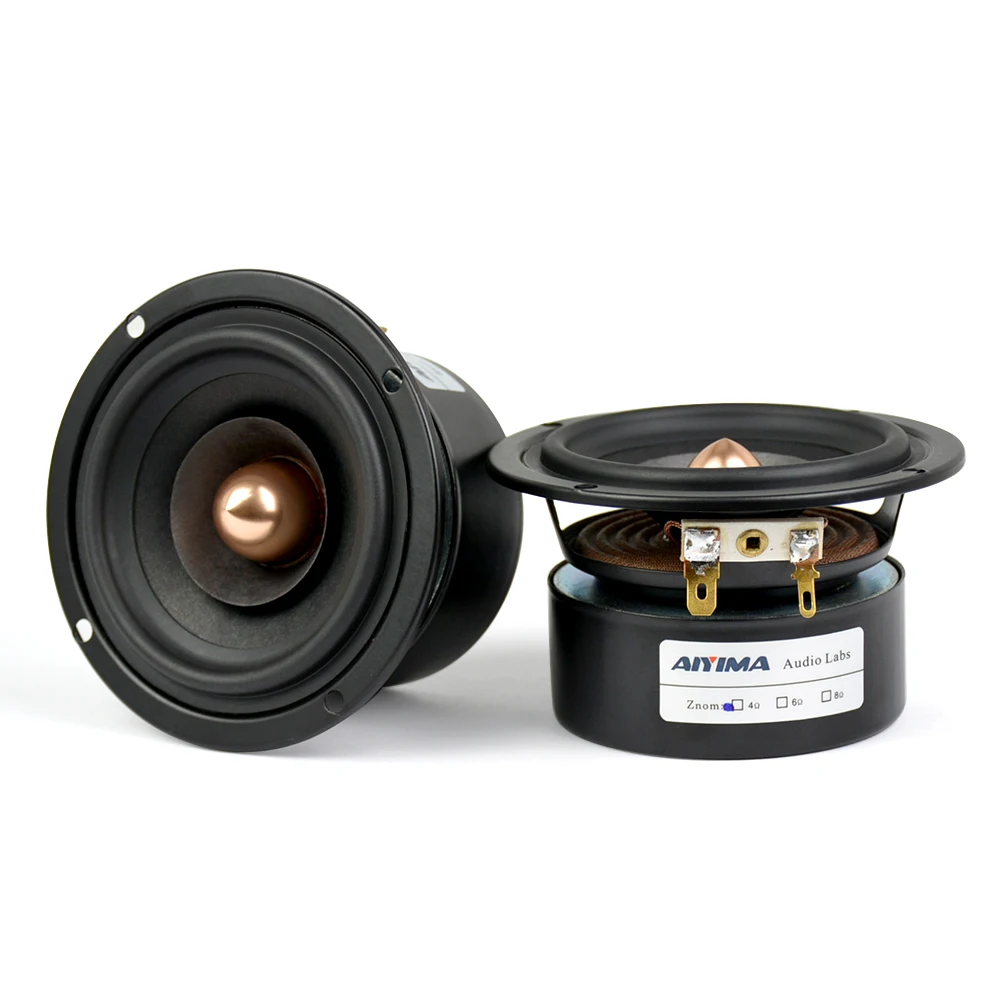 AIYIMA 2 PC 3 pulgadas altavoz de Audio 4Ohm 8Ohm 15 W altavoz de gama completa de alta fidelidad agudos Mediant Bass altavoz DIY - 4