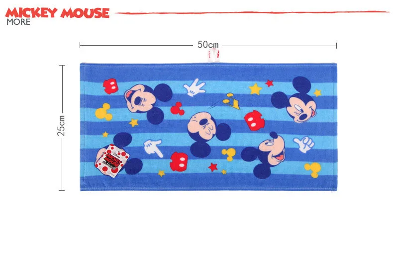 Дисней, Мягкое хлопковое Марлевое полотенце для новорожденных с рисунком Микки и Минни, детское полотенце для мальчиков и девочек, детское квадратное полотенце 25*50 см