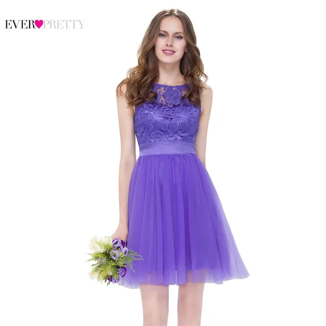 Short Lilac Bridesmaid Dresses Purple Ever Pretty Lace Women Short Lilac Bridesmaid Dresses Purple Ever Pretty Lace Women Elegant Ep05496pw Round Neck Sleeveless 2017 Wedding
