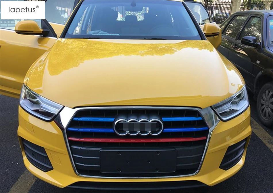 Пластик! Аксессуары для Audi Q3 Передняя головка решетка гриль красочная крышка декоративное литье крышка комплект отделка 5 шт