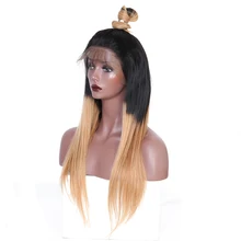 T1b/27 Colorful Pre Plucked 250% Density Lace Front Wigs Brazilian Virgin Human Hair Straight Wigs You May