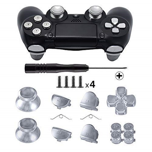 Buttons for Playstation 4, Aluminum Thumbsticks Analog Grip Bullet D-pad L1 R1 L2 R2 Trigger for PS4 V1 Old Controllers