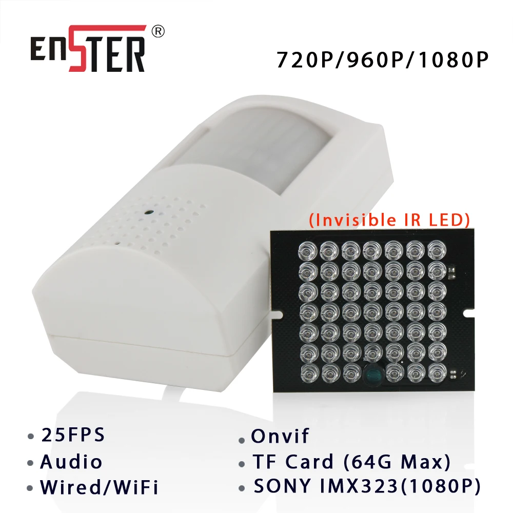 

IP-камера Enster CAMHI 720P, 1080P, ИК светодиодный нм