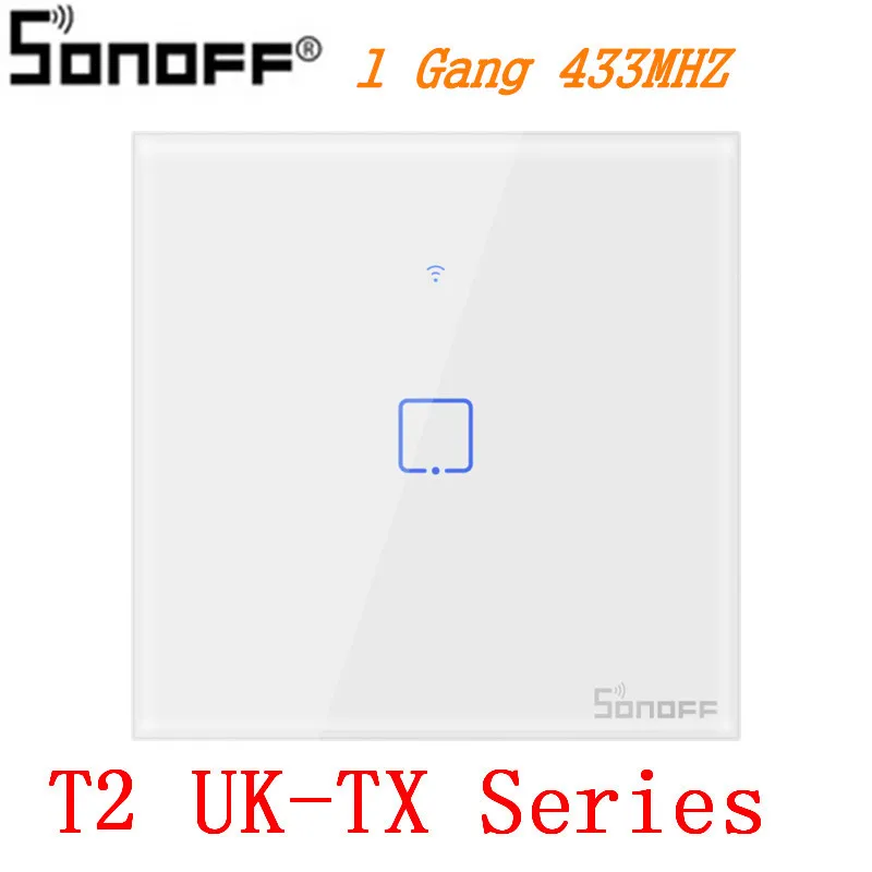 Itead Sonoff Новое T2US 120 Размеры 1/2/3 TX 433 МГц RF удаленным управлением переключатель Wi-Fi с границы работает с Alexa Google Home - Комплект: T2 UK-TX 1 Gang