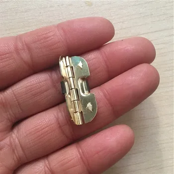 

Yellow Iron Cabinet Luggage Mini Hinge,Make Up Box Decoration Hinge,Antique Vintage Half Round,30*9mm,100Pcs