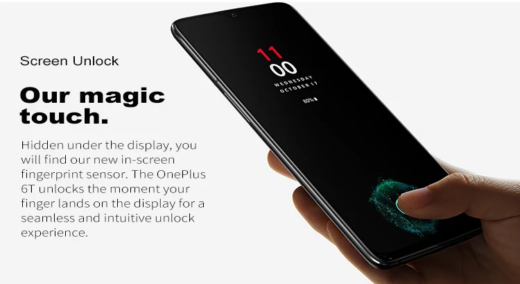 ONEPLUS 6T A6010 8GB RAM 128GB ROM Qualcomm Snapdragon 845 2.8GHz Octa Core 6.41 Inch 2.5D AMOLED Corning Gorilla Glass 6 FHD+ Full Screen Dual Camera Android 9.0 4G LTE Smartphone
