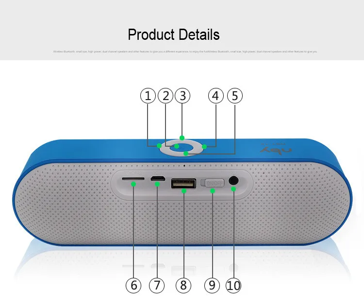 Мини Bluetooth динамик 3D стерео музыка объемный NBY-18 портативный беспроводной динамик звуковая система Поддержка Bluetooth TF AUX USB